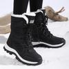 Fashionable New Cotton Shoes For Women In Winter Thickened Long Hair And Velvet Warm Snow Boots High Top Large Size Shoes