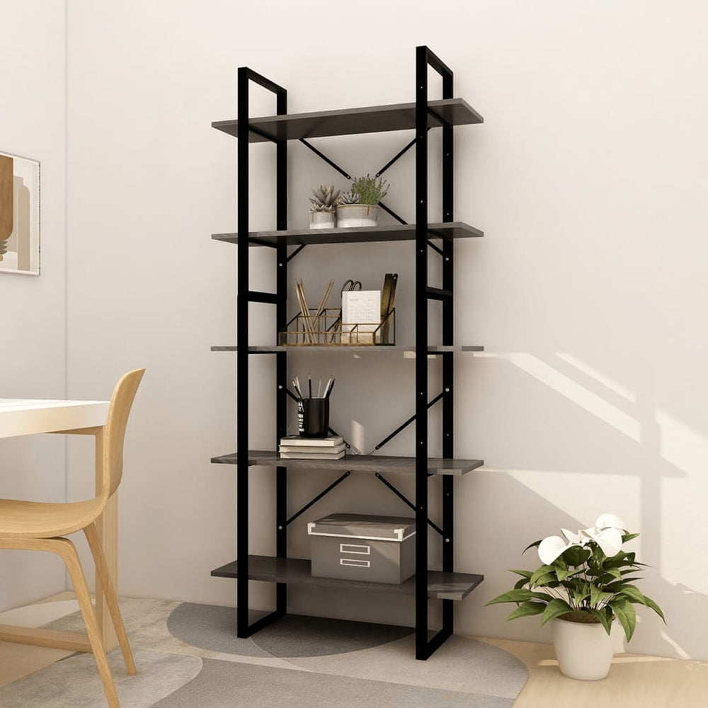 Bibliothèque à 5 niveaux  80x30x175 cm Bois de pin