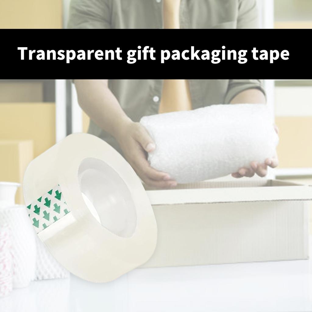 12 Rollen transparentes Klebeband zum Abrollen, leicht von Hand abreißbar, ideal zum Verpacken von Büro-, Schul- und Haushaltsartikeln