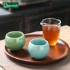 Chinese Retro Ice Cracked Ceramic Tea Cup Kung Fu Tea Family Meeting Golden Edged Tea Cup Household Water Cup