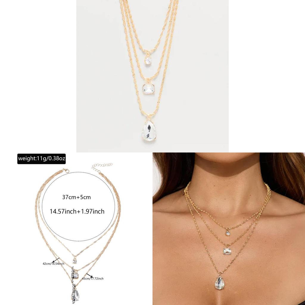 Collier pendentif tendance en alliage avec goutte en acrylique, idéal pour l'été
