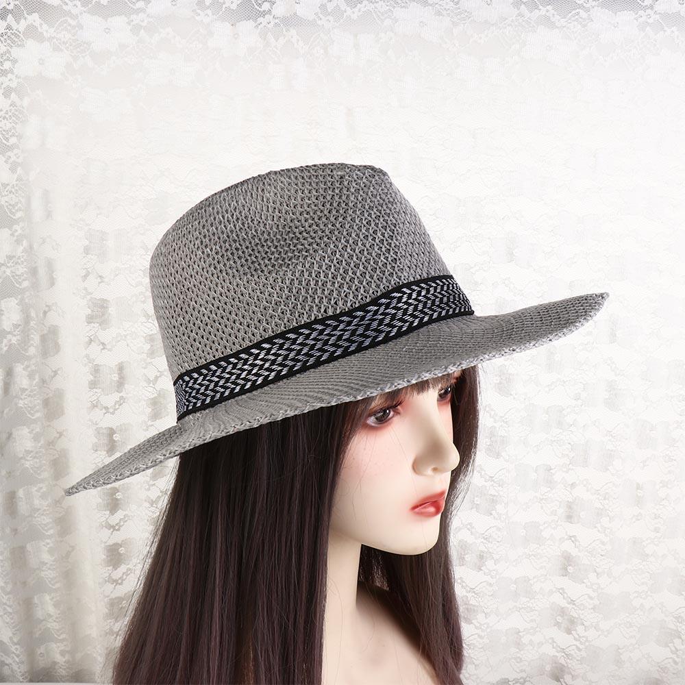 Dad Bowler Hat Travel Beach Male Panama Hat Solid Color Old Man Sun Hat Middle-aged Men Straw Hat