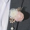 1PC Beautiful Rose with Metal High-end Groom Best Man Bride Bridesmaid Corsage for Wedding Parties