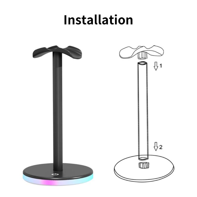 LED Headphone Stand Desk Gaming Headset Holder Hanger Rack Suitable for Desktop Table Game Earphone PC Gamer Accessories