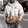 Herren Half-Zip Kapuzen-Plaid-Pullover Kordelzug Print Lässiges Sport-Sweatshirt