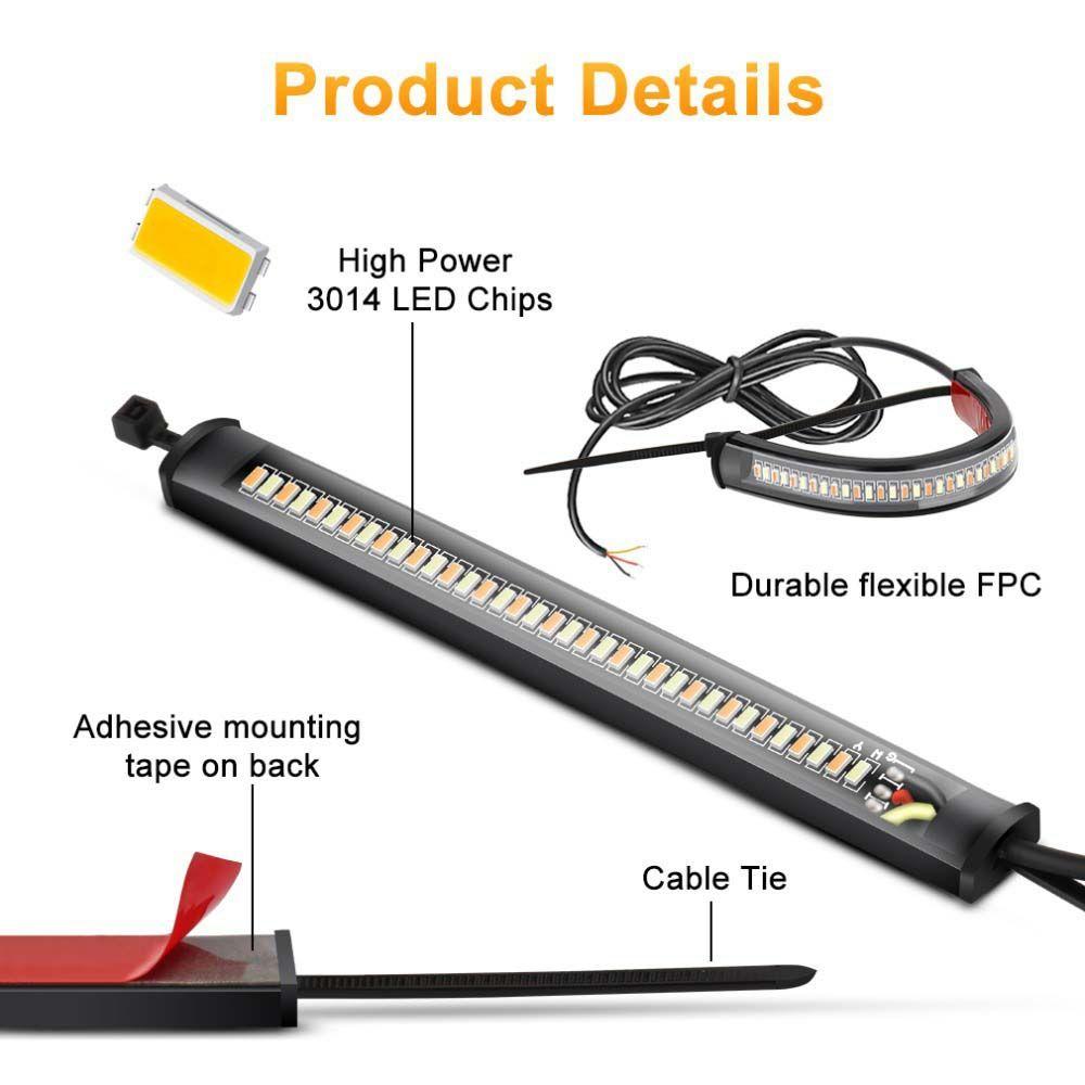 Motor Flasher Light Ring Fork Strip Lamp LED Daytime Running Lamp Motorcycle Turn Signal Light