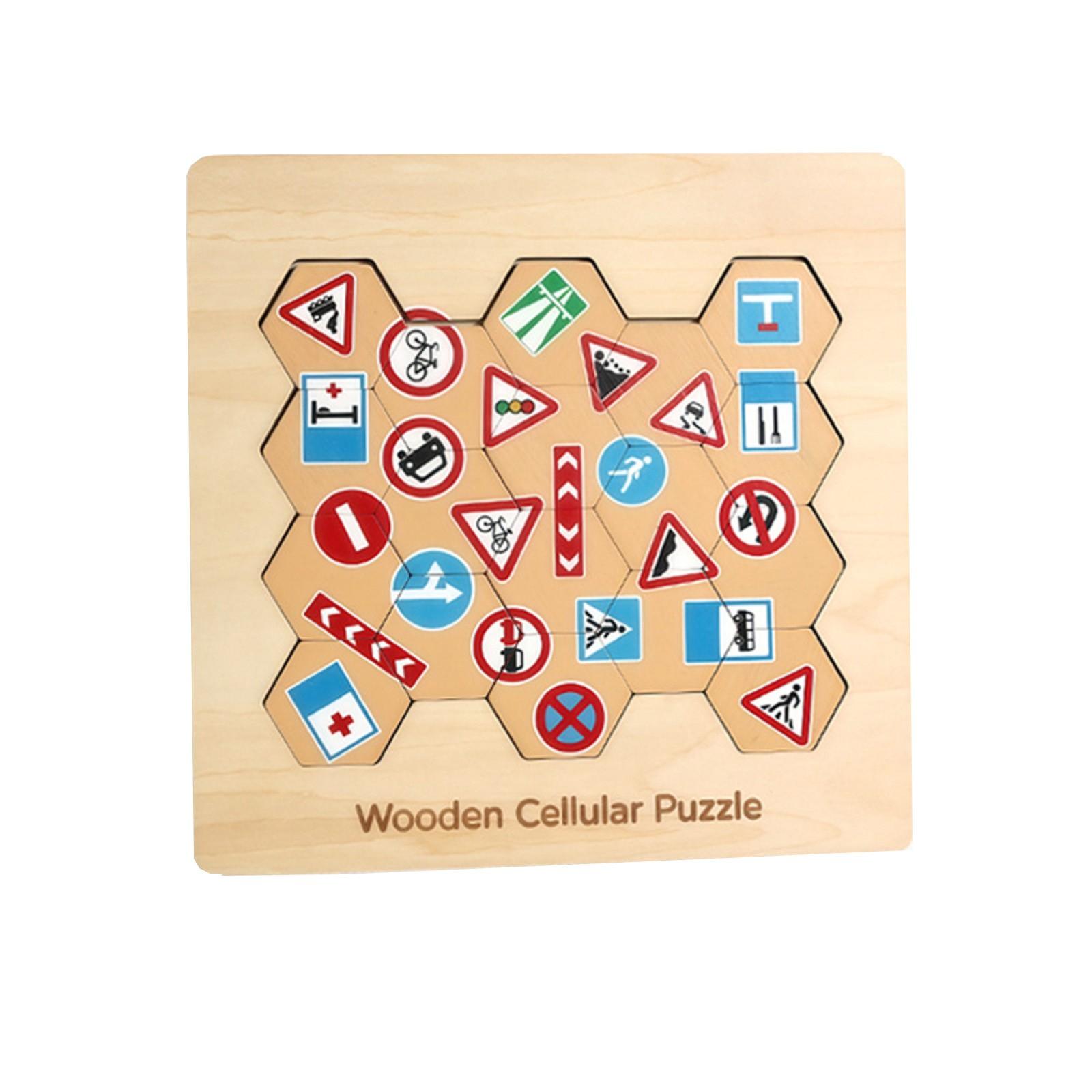 

Wooden Puzzle, Shape Matching Honeycomb Puzzle One Size