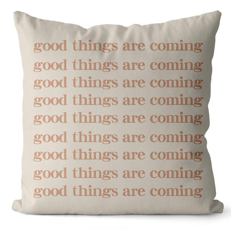 Cream Printed Throw Pillow Cover Earthy Nordic Abstract Cushion Sofa Car Office Cushion Cover