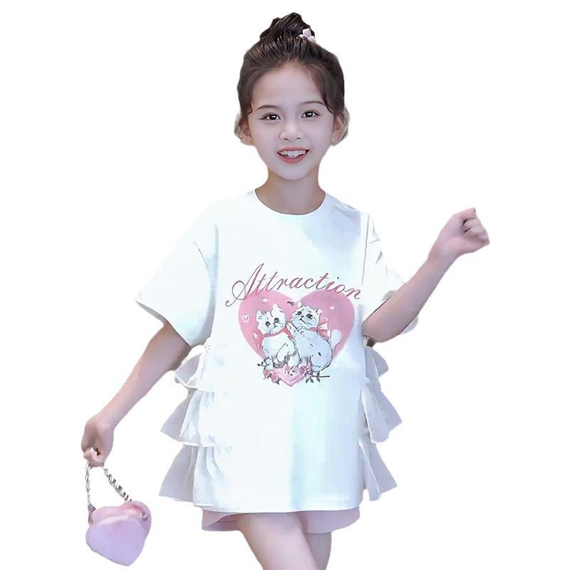 Girls Summer Short Sleeve T Shirt Dress Princess Cute Dress