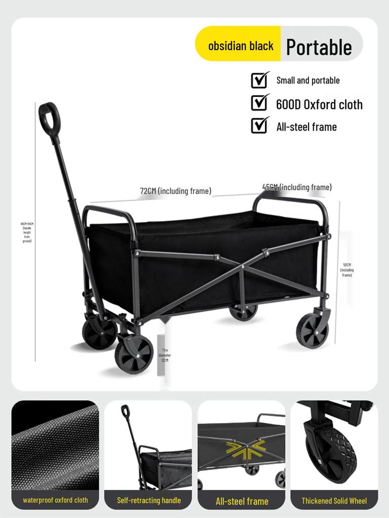 Manufacturer's Foldable Outdoor Camping Cart: Large Picnic Trailer and Children's Lying Cart