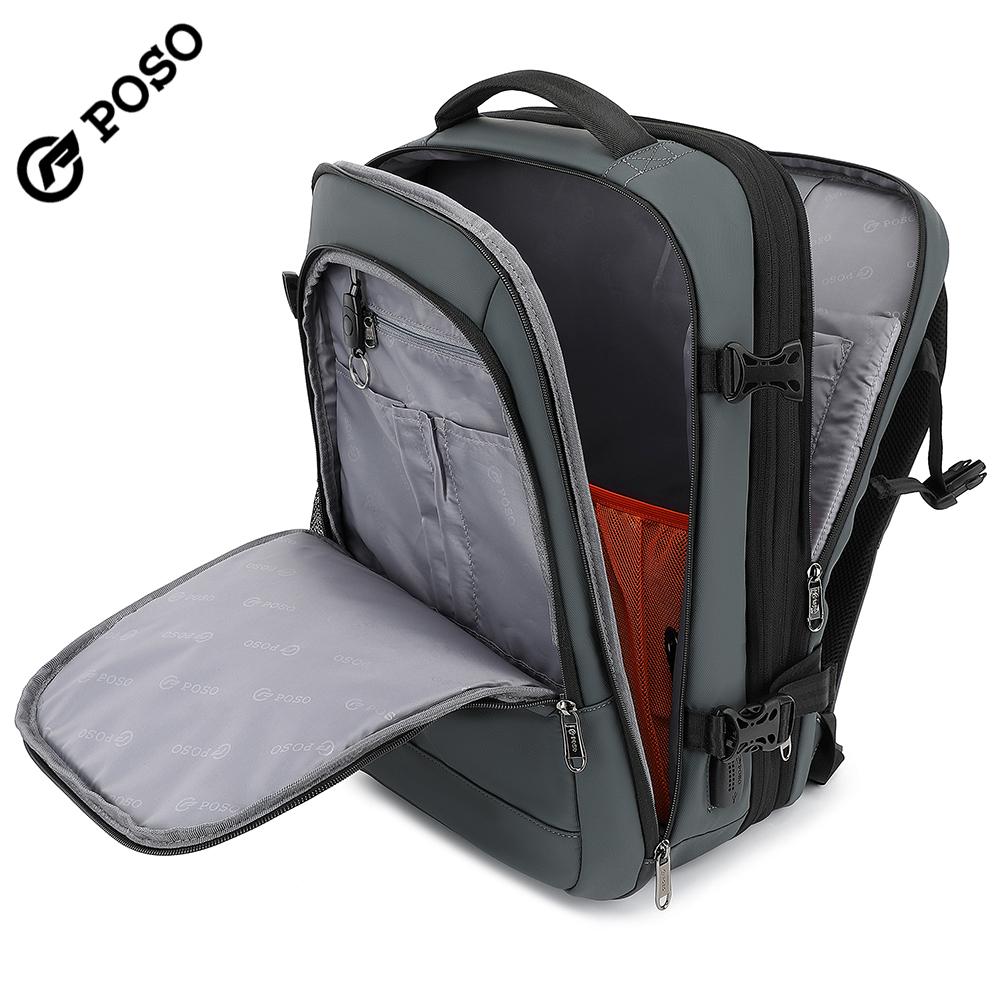 Pánský batoh pro 17/17,3palcový notebook Velkokapacitní 45 l Rozšiřitelný, S nabíjecím portem USB, otevírání o 180°, Kufr o velikosti 22 palců
