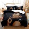 Megan Thee Stallion Duvet Cover + 2 Pillowcases Neon Hip Hop Abstract Graphic 3Pcs Zipper Quilt Cover For Rap Music Collector