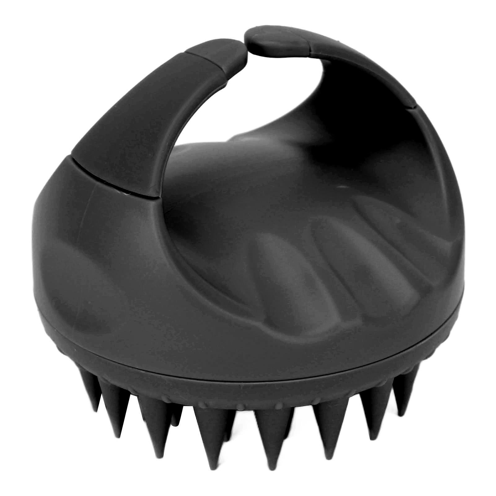 Siliconen Hoofdhuidmasseerder Shampoo Borstel Roos Verwijdering Hoofdhuid Exfoliator Scrubber voor Haargroei zwart