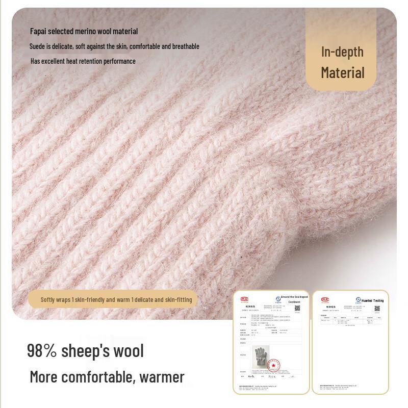 Fapai Damen Winter Wollstrickhandschuhe