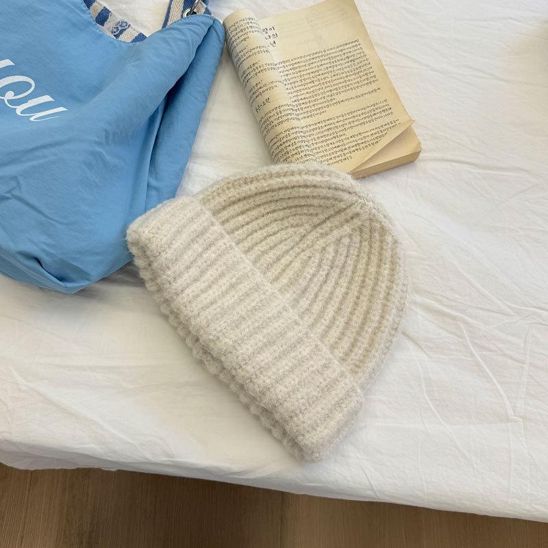 Autumn/Winter Warm Knit Wool Hat: Stylish Korean-Style Beanie for Women