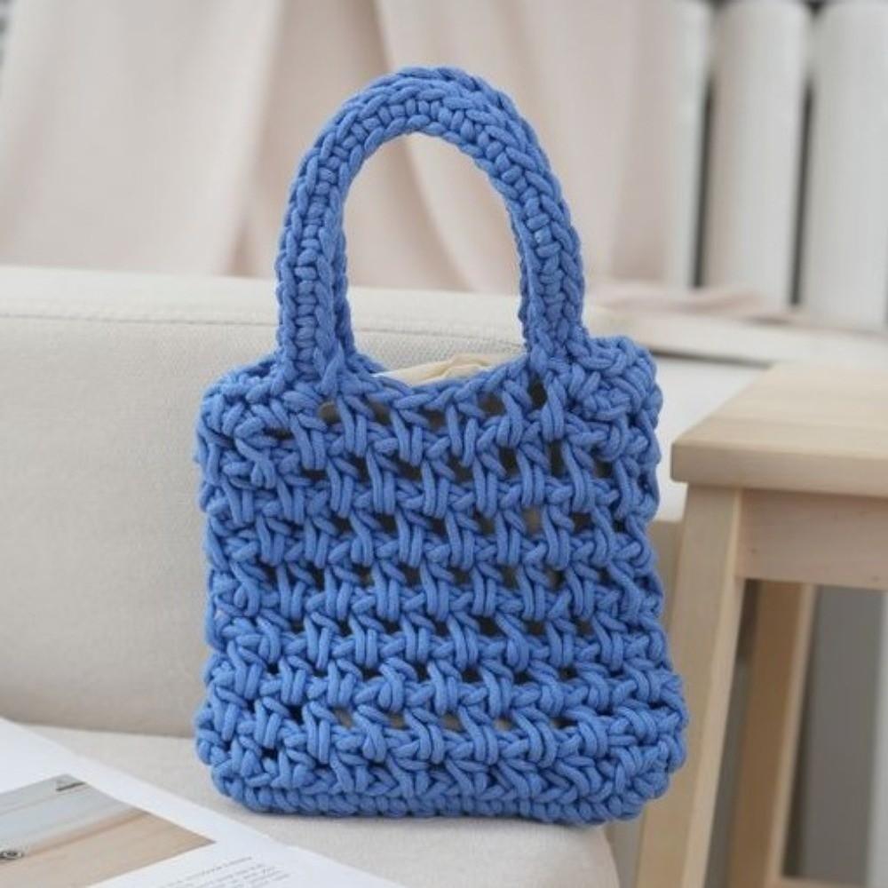 Exquisite Woven Tote Handbag Bohemian Hollowed Out Beach Bag Fashion Crochet Knitted Bag  Travel