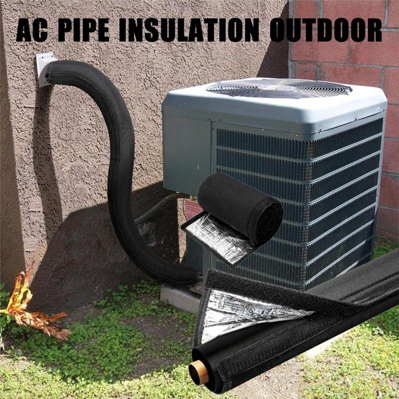 A60zfor Outdoor 2 Pack HVAC Copper Pipe Insulation Covers 3 Layers 72X10.2" Oxford AC Pipe Insulation For Outsidemay