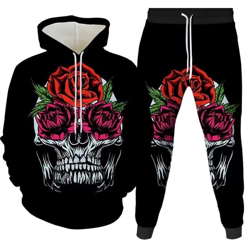

Хип-хоп тренд, модный мужской взрослый трикотажный костюм серии «Череп» с 3D-принтом для улицы и занятий спортом на открытом воздухе 6XL