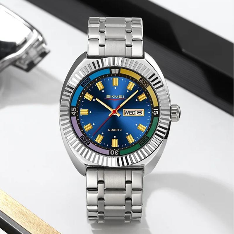 SKMEI Business Fashion Design 3Bar Waterproof Time Week Date Wristwatch Movement Quartz Watches