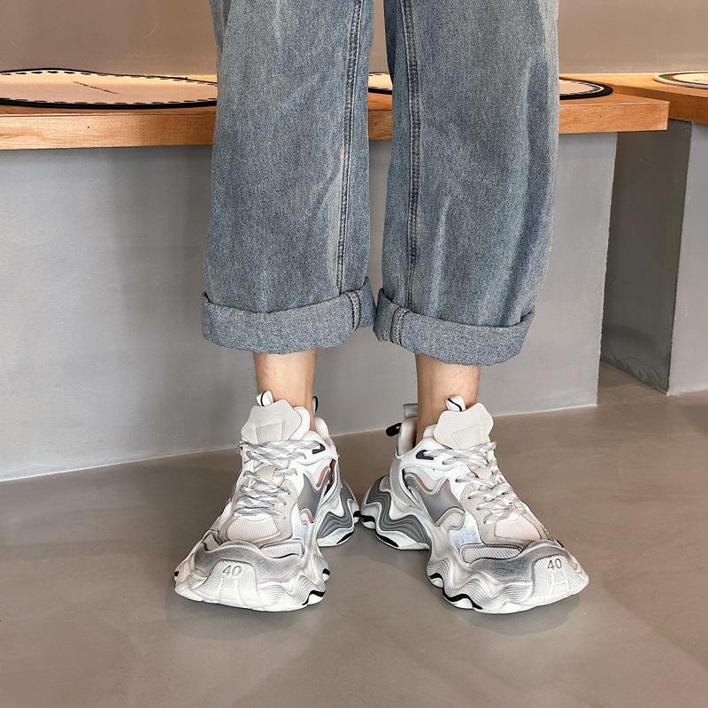 Wave Platform Women's Spring and Summer Platform Sports Shoes Trendy Brand Mesh Breathable Casual Shoes