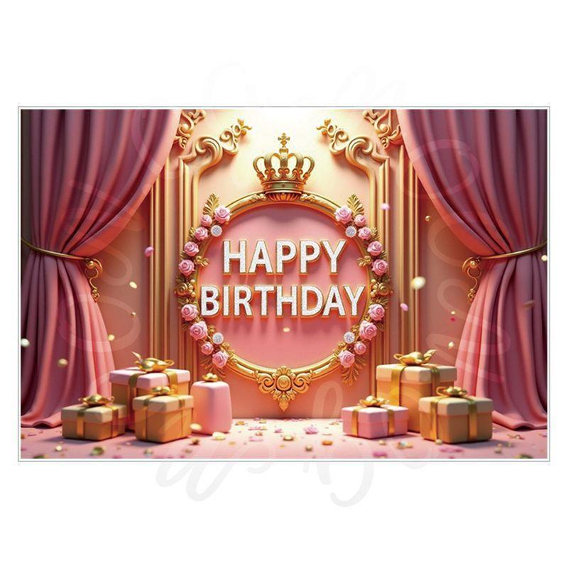 Pink Birthday Theme Party Decoration Backdrop Cloth - Party Decoration Scene Background Wall Hanging