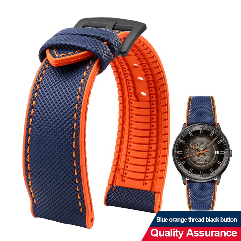 12 color high quality rubber Watchband 20 21 22 23mm 24mm for men and women watchstrap accessories Black red orange yellow Green