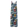 Women's Christmas Print Solid Wide Leg Strapless Tank Pocket Casual Onesie