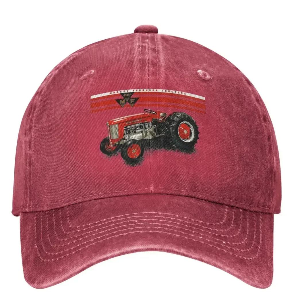 Cappellino da Baseball Lavato con Logo Agricolo Trattore Massey Ferguson Stile Street Hip Hop Cappellini da Papà Estivo Unisex Unisex Snapback da Palestra