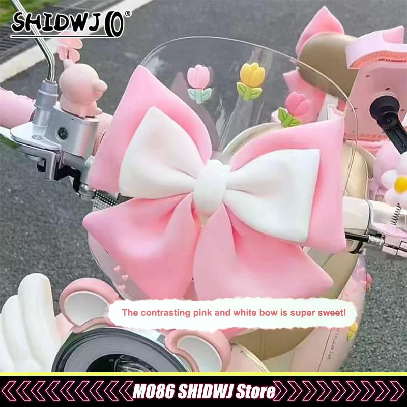 Helmet Accessories Bow Ribbon Decoration Double-layer Strong Fixation Cute Bowknot Accessories For Electric Motorcycle