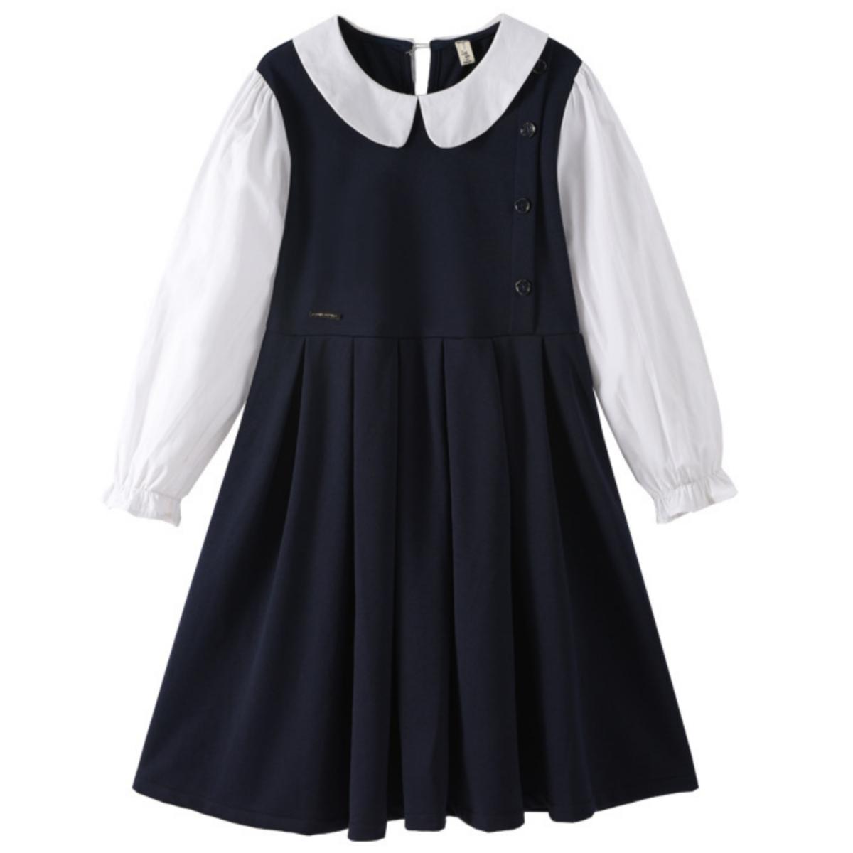 

Одежда для девочек на весну и осень Платье с длинным рукавом Юбка для колледжа 140cm