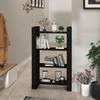 Bookcase - VIDAXL - 80x35x125 Cm - Solid Pine Wood - Black - Room Divider