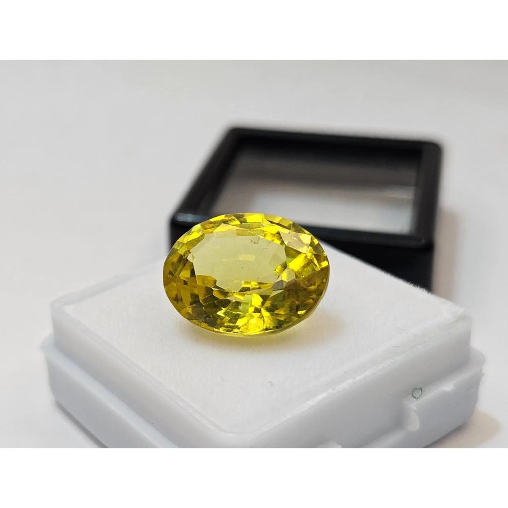 Beautiful Yellow Sapphire Oval Cut 10+ Ct Certified Loose Gemstone
