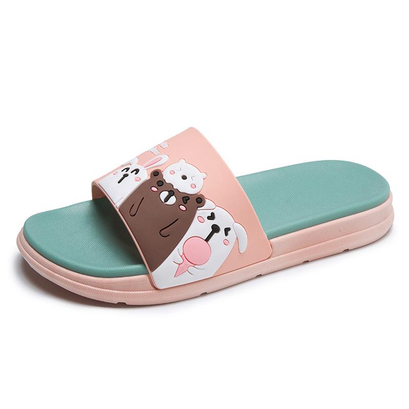Summer cartoon slippers women wear outdoor bathroom bath home ladies indoor cute cool slippers