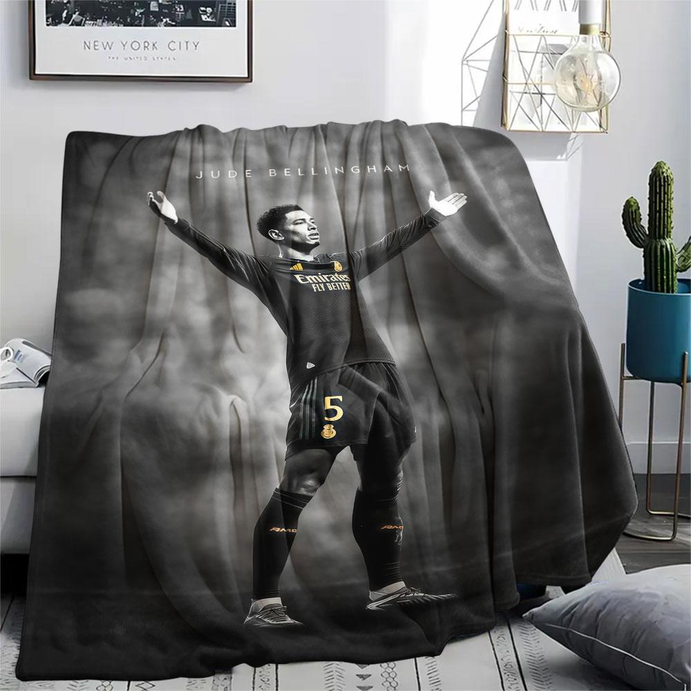 Jude Bellingham Printed Flannel Blanket, Soft Throw for Bedroom Sofa, Washable,soccer Fan Merchandise, Great Gift.