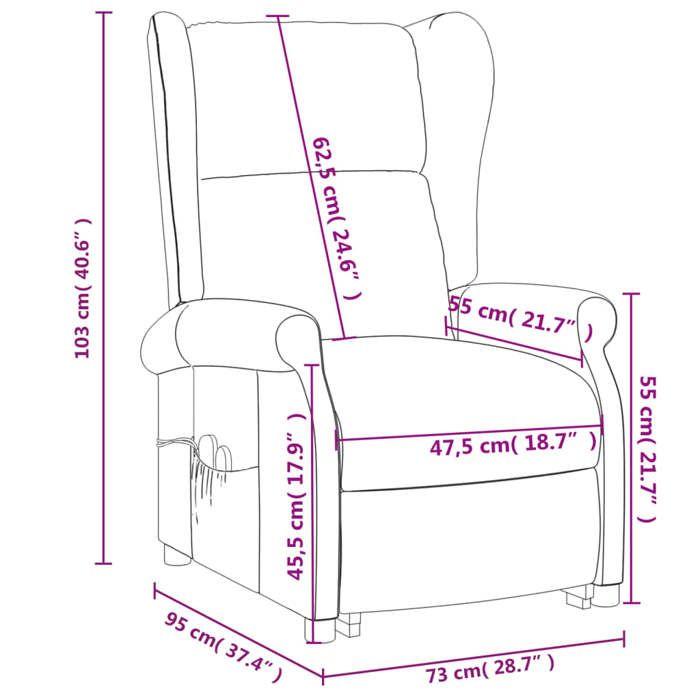 VidaXL Electric Reclining Massage Armchair TV Living Room Lounge Home Interior Lifting Function Headrest and 289748