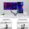 Dual Monitor Floating Mount: Aluminum Alloy Swing Arm with Universal Adjustment and Non-Sinking Head