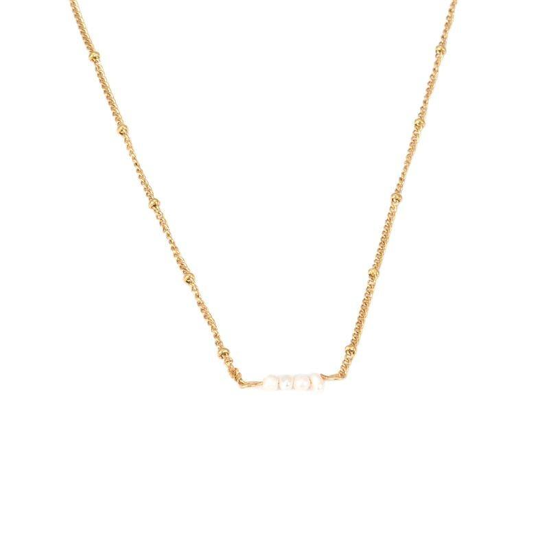 Weiße kleine Perlenkette Perlenkette Nische Pulloverkette Bambusgelenk Spleißen Perlen Schlüsselbeinkette Großhandel