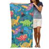 Funny Cartoon Dinosaur Beach Towel Flat Print Soft Quick Dry Bath Towel for Kids Toddlers Summer Pool Party Travel Blanket