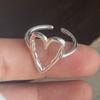 Xiaomi BF CLUB 925 Sterling Silver Ring For Women Jewelry Retro Hollow Heart Open Vintage Handmade Ring Allergy For Party Birthday Gift