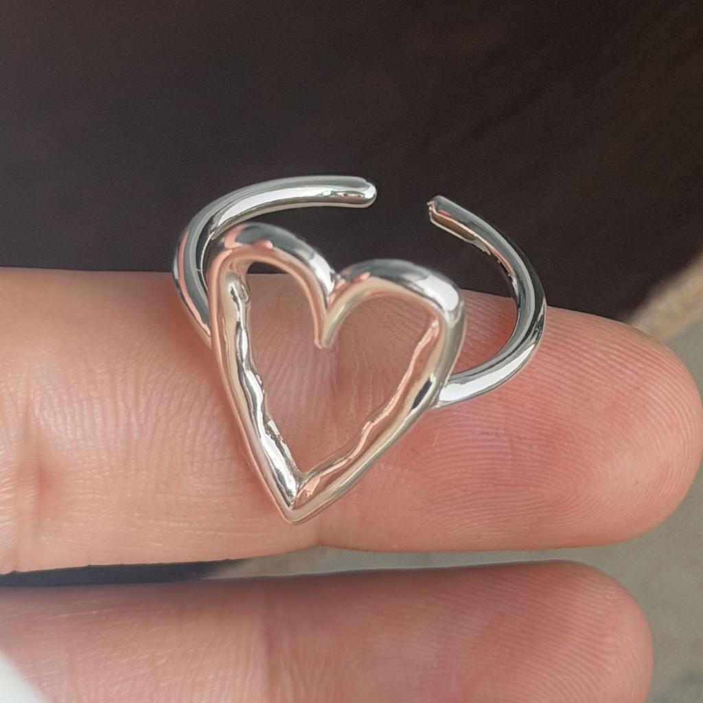 Xiaomi BF CLUB 925 Sterling Silver Ring For Women Jewelry Retro Hollow Heart Open Vintage Handmade Ring Allergy For Party Birthday Gift