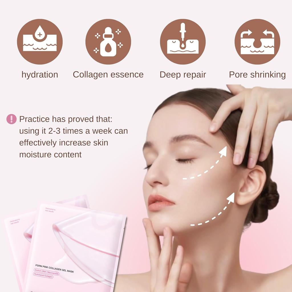 Maschera al Collagene Notturna con DNA di Salmone PDRN Maschera Viso per Pelle Luminosa come Vetro Elasticità Idratazione Rassodante Levigante Skincare Coreana