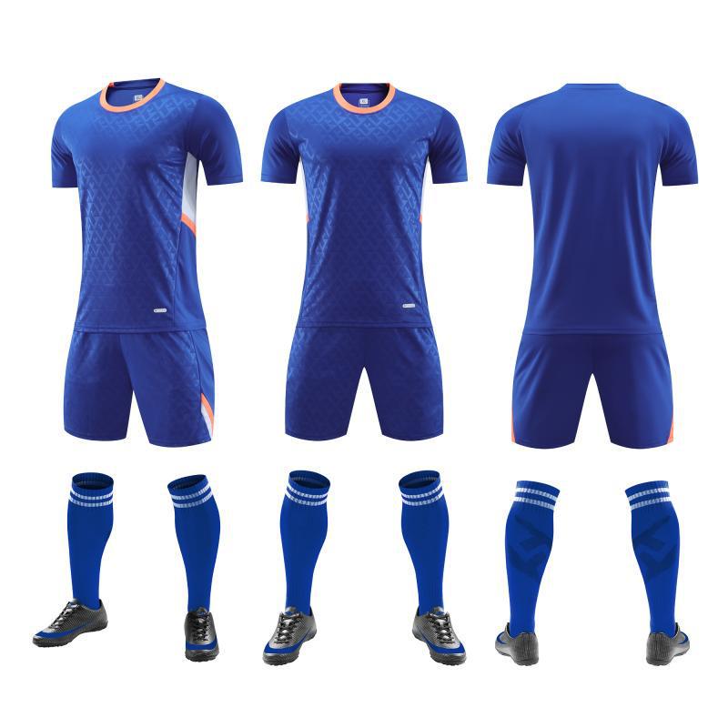 Breathable Short-Sleeve Soccer Jersey Set with Custom Print Options (8012)