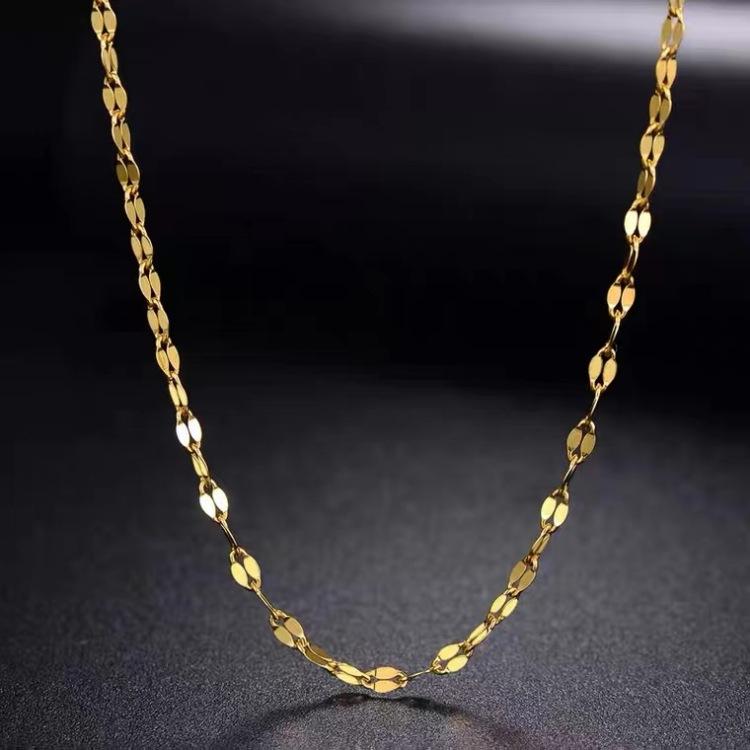 Stainless Steel Necklaces for Women Gold Color Link Chain Choker Delicate Simple Necklace Friends Gift  Wholesale