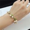 Women's Fashion Pearl and Retro Rose Lily Flower Bracelet - Elegant Jewelry Accessory
