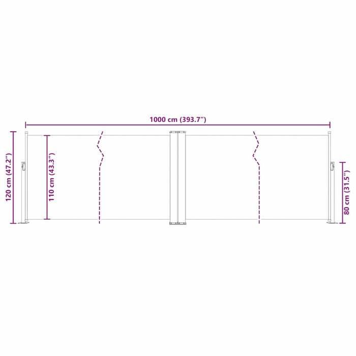 VidaXL Auvent latéral rétractable Anthracite 120 x 1000 cm