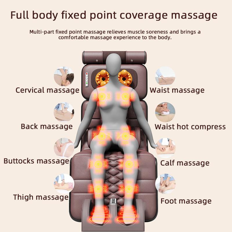 Massage Mattress Full Body Massager Multifunctional Electric Massage Mat Vibration Heating Infrared For Neck Back Foot Lumbar Airbag Traction