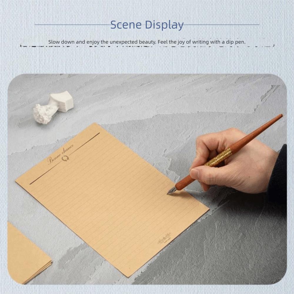 With 5 Nibs Dip Pen Set Wood Handle Dipping Pen Creative Calligraphy Pen Hand Writing