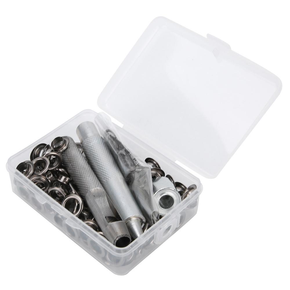 100pcs Clothing Grommets Grommet Eyelet Kit Plastic Storage Box Hole Punch Tool For DIY Projects