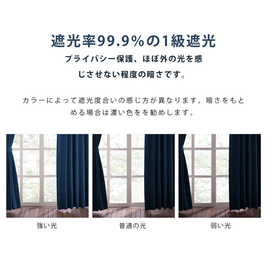 NICETOWN Blackout Solid Room Perfect for New Light 100cm Wide x 200cm Set of Dark Blue Curtains, Color, Privacy, Divider, Thick, Washable, Insulated,