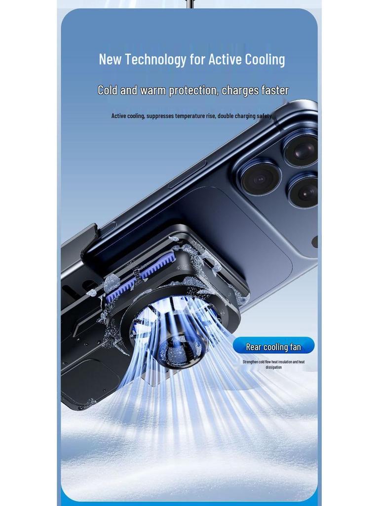 Universal Magnetic Wireless Car Charger & Phone Holder with Cooling and Fast Charging